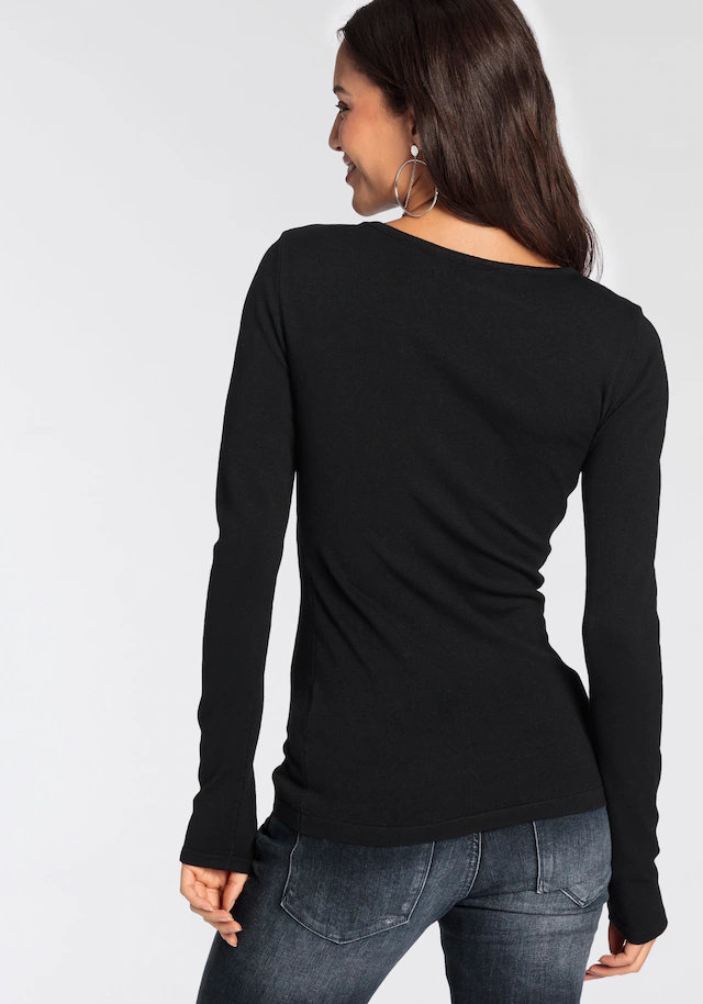 Melrose Strickpullover »aus leichtem Feinstrick« mit Cut-Out und süßem Knotendetail