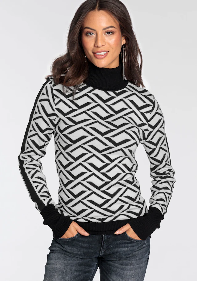 Melrose Rollkragenpullover mit Jacquard-Muster