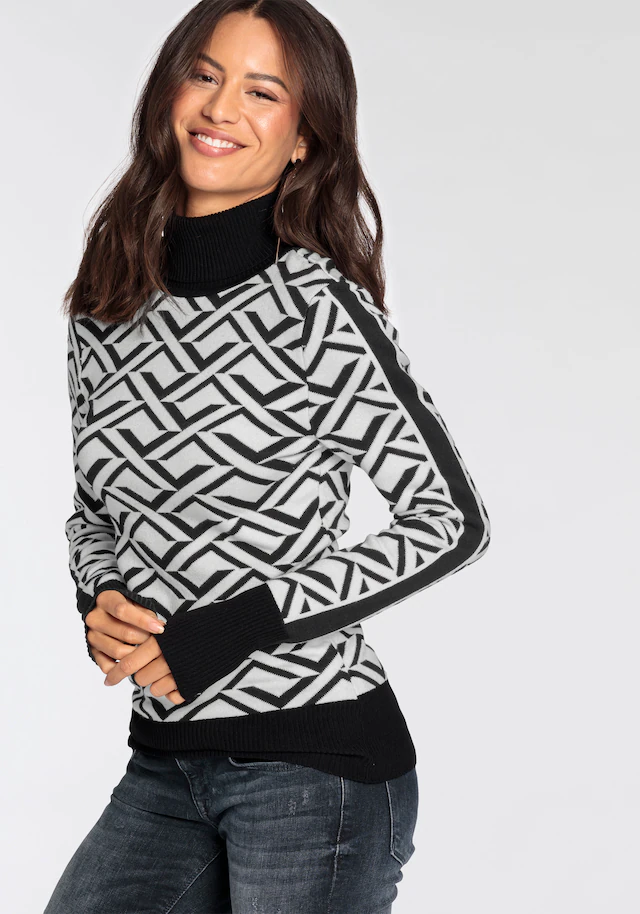 Melrose Rollkragenpullover mit Jacquard-Muster