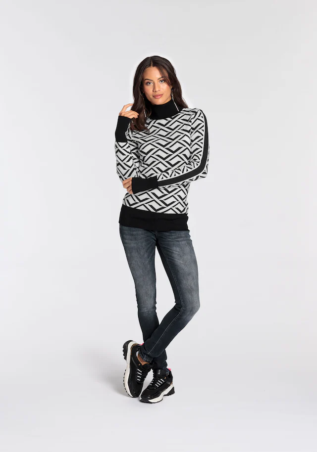 Melrose Rollkragenpullover mit Jacquard-Muster