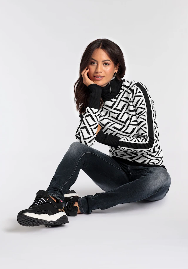 Melrose Rollkragenpullover mit Jacquard-Muster