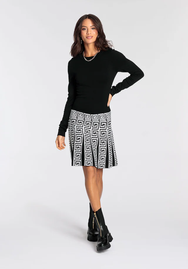 Melrose Strickkleid für Partys, figurbetont mit trendy Jacquard Muster