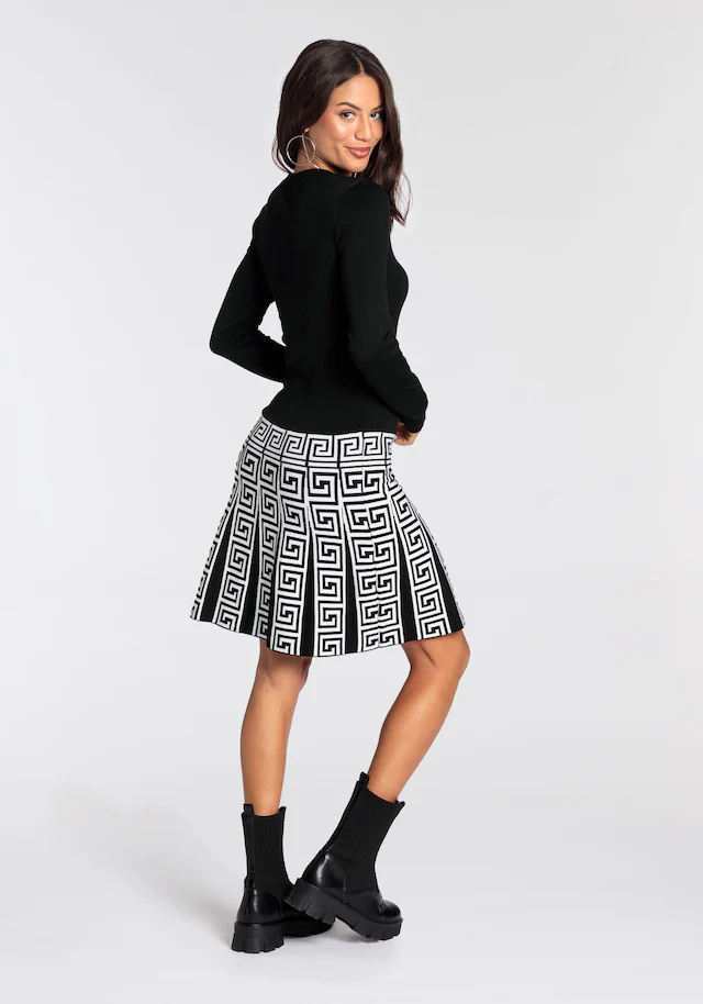 Melrose Strickkleid für Partys, figurbetont mit trendy Jacquard Muster