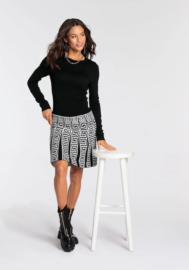 Melrose Strickkleid für Partys, figurbetont mit trendy Jacquard Muster