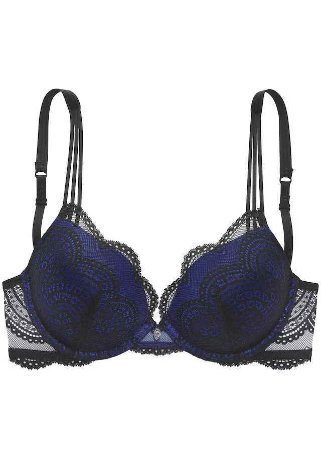 LASCANA Push-up-BH »Kira« mit extravagantem Bänderdetail an den Trägern, Dessous