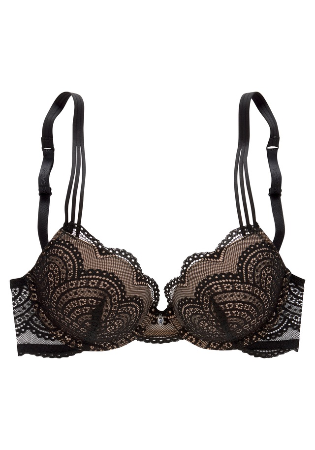 LASCANA Push-up-BH »Kira« mit extravagantem Bänderdetail an den Trägern, Dessous