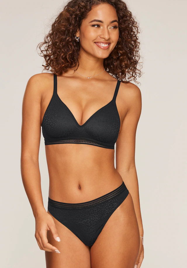 LASCANA Bralette-BH », BH ohne Bügel, Push-up-BH, Freya« in Leo-Optik, bequemer BH, große Größen, Dessous