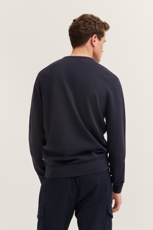 bugatti V-Ausschnitt-Pullover »Basic Essential« aus reine Baumwolle