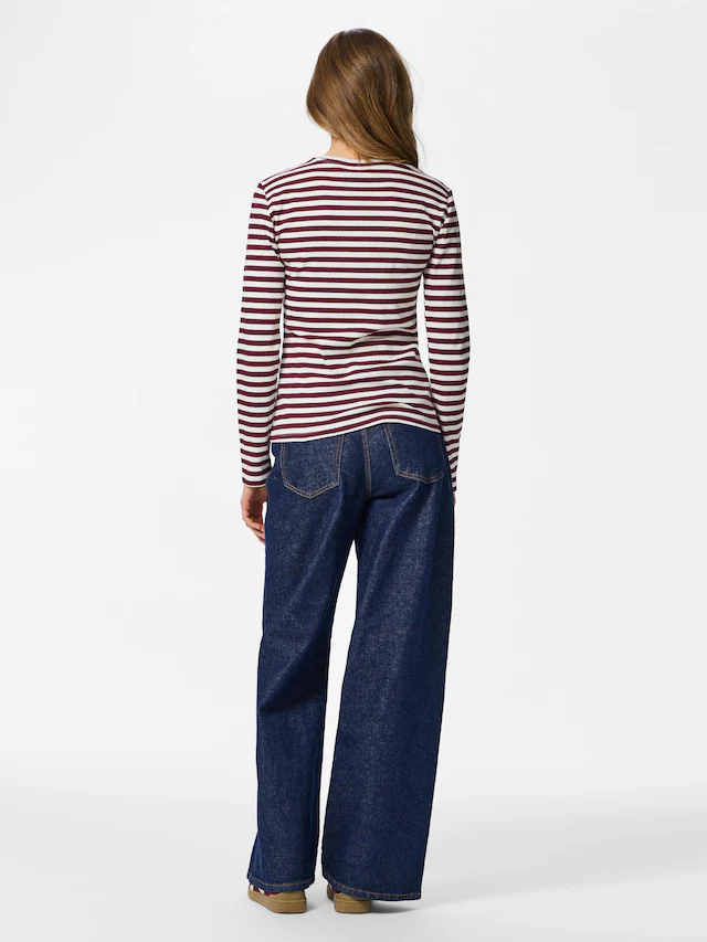 pieces Langarmshirt »PCRUKA LS TOP NOOS BC« Baumwollmischung, slim fit