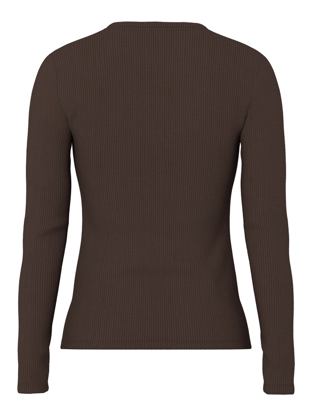 pieces Langarmshirt »PCRUKA LS TOP NOOS BC« Baumwollmischung, slim fit