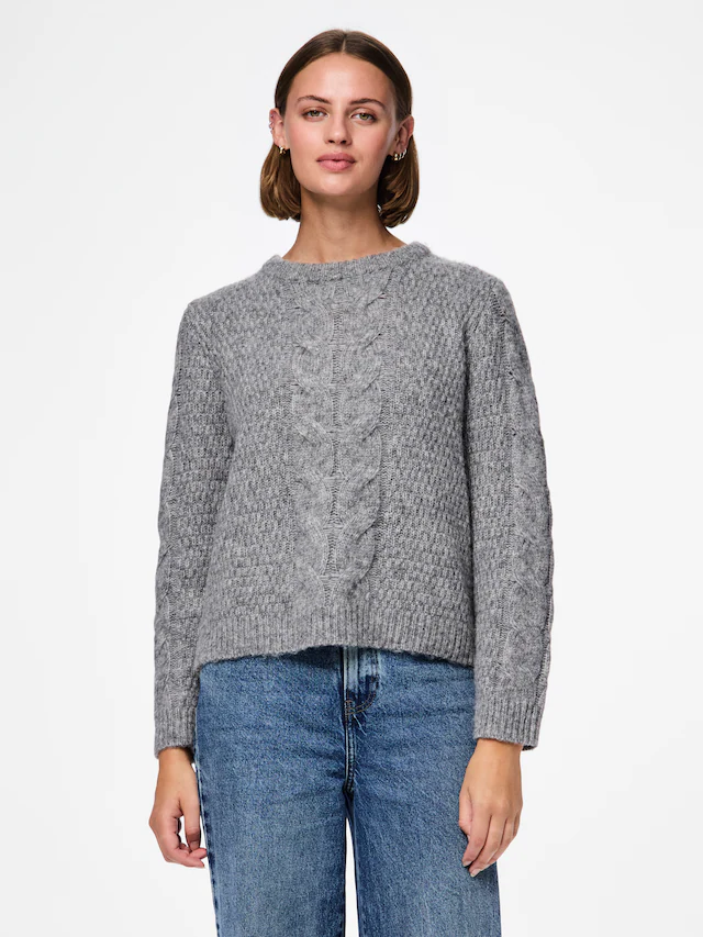 pieces Strickpullover »PCNINA LS O-NECK KNIT NOOS BC«