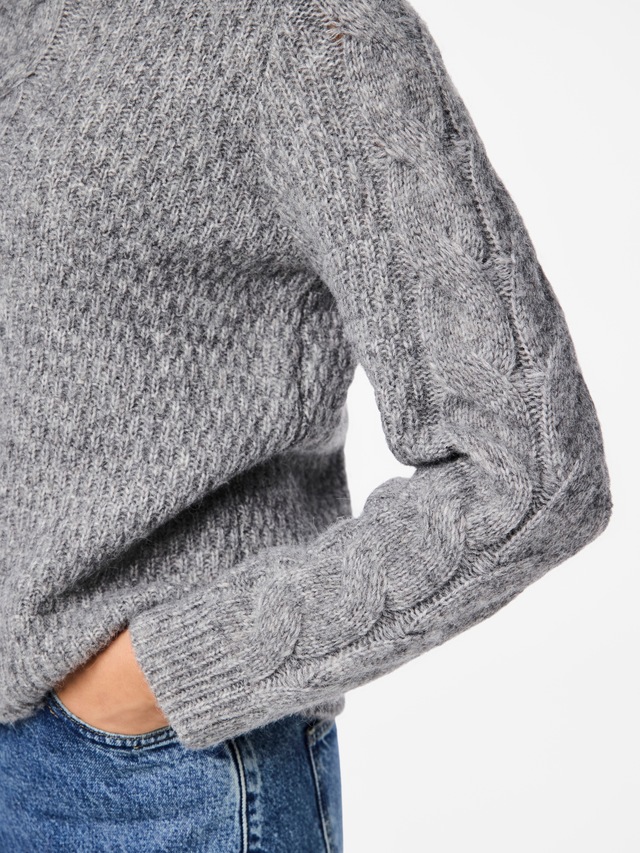 pieces Strickpullover »PCNINA LS O-NECK KNIT NOOS BC«