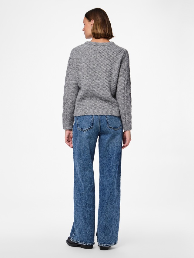 pieces Strickpullover »PCNINA LS O-NECK KNIT NOOS BC«