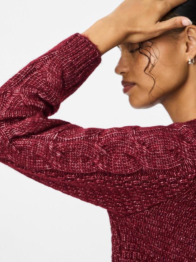 pieces Strickpullover »PCNINA LS O-NECK KNIT NOOS BC«