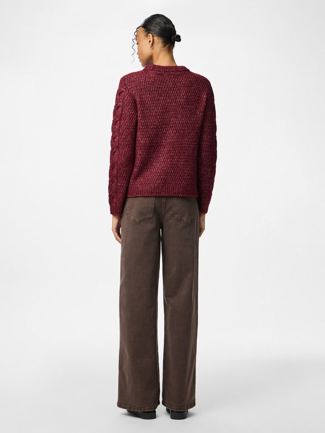 pieces Strickpullover »PCNINA LS O-NECK KNIT NOOS BC«