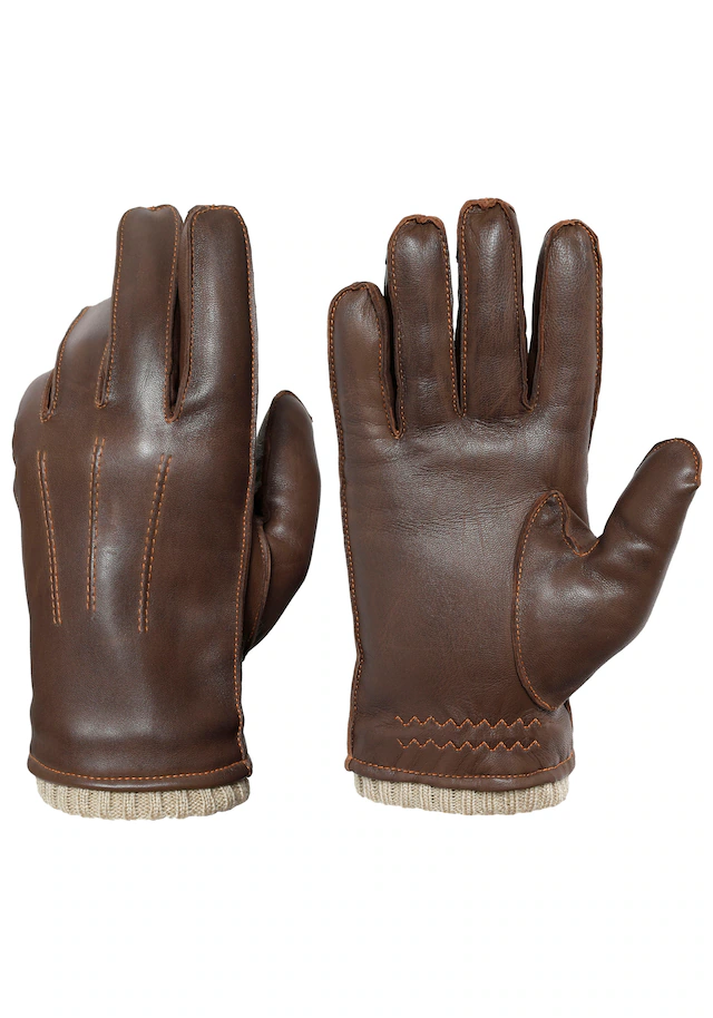 PEARLWOOD Lederhandschuhe »Wilson« Vintage Optik durch Waxfinish