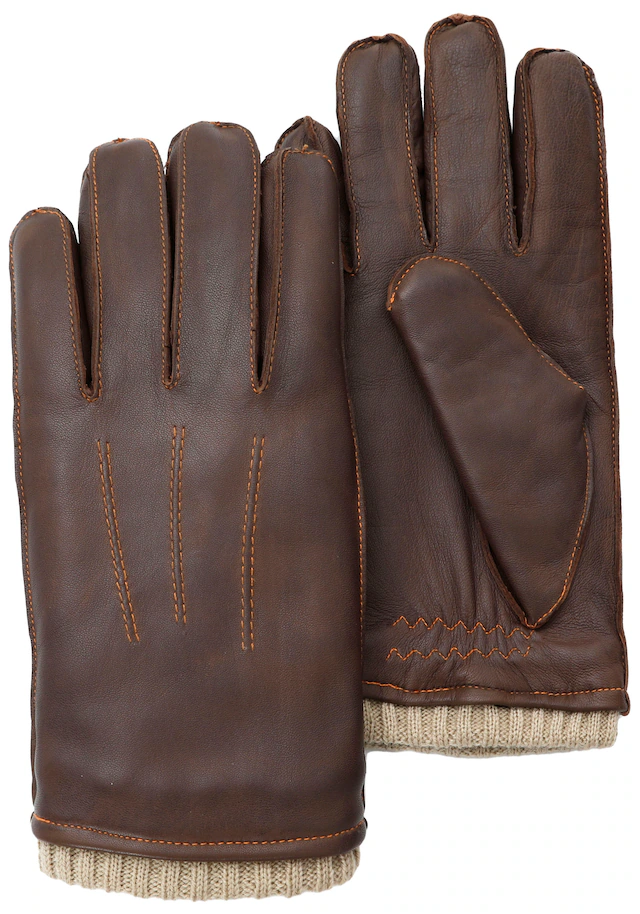PEARLWOOD Lederhandschuhe »Wilson« Vintage Optik durch Waxfinish