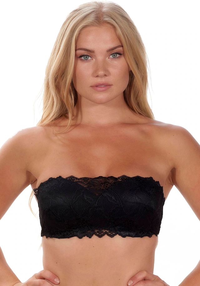 After Eden D-cup & up Bandeau-BH »ANNA« abnehmbare Träger, mit Schale, mit Bügel, mit Spitze, feminin