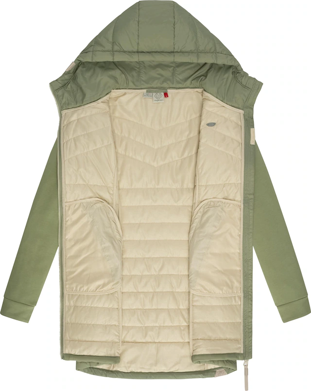 Ragwear Steppmantel »Lucinda Long II« Mantel aus modernem Materialmix mit Kapuze
