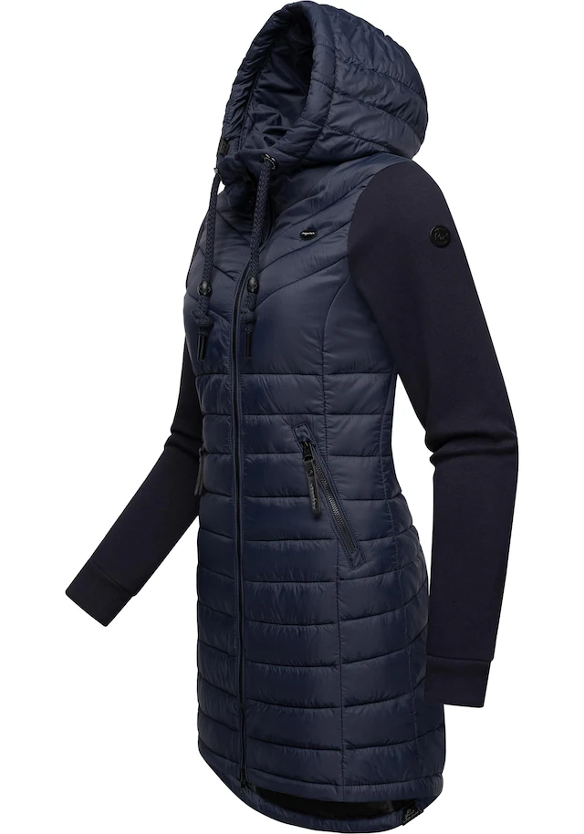 Ragwear Steppmantel »Lucinda Long II« Mantel aus modernem Materialmix mit Kapuze