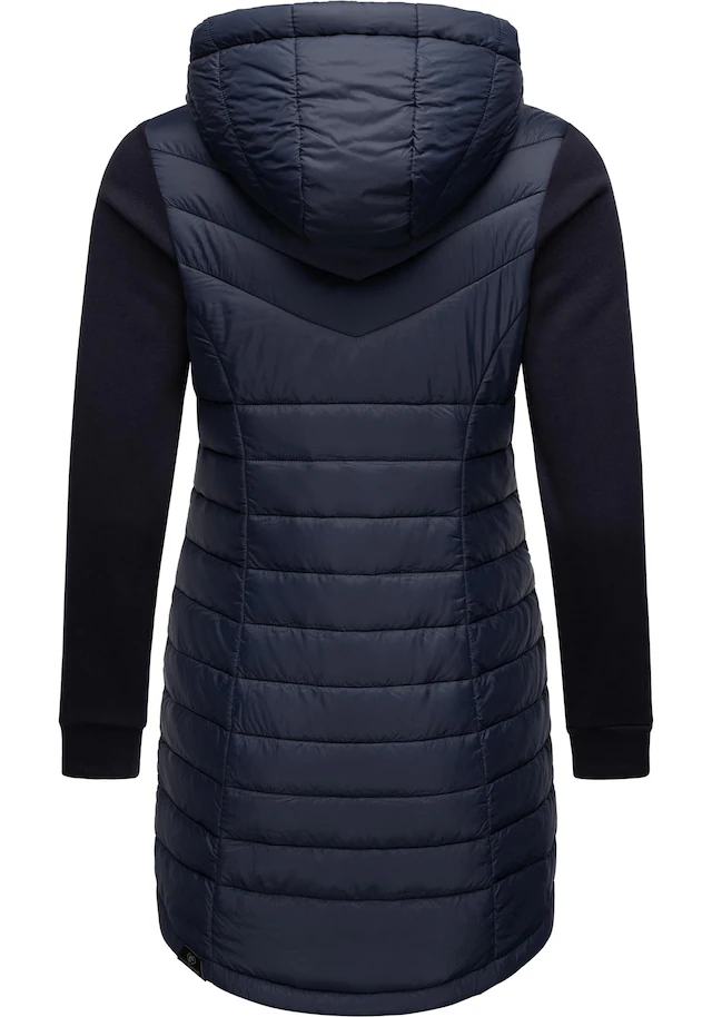 Ragwear Steppmantel »Lucinda Long II« Mantel aus modernem Materialmix mit Kapuze