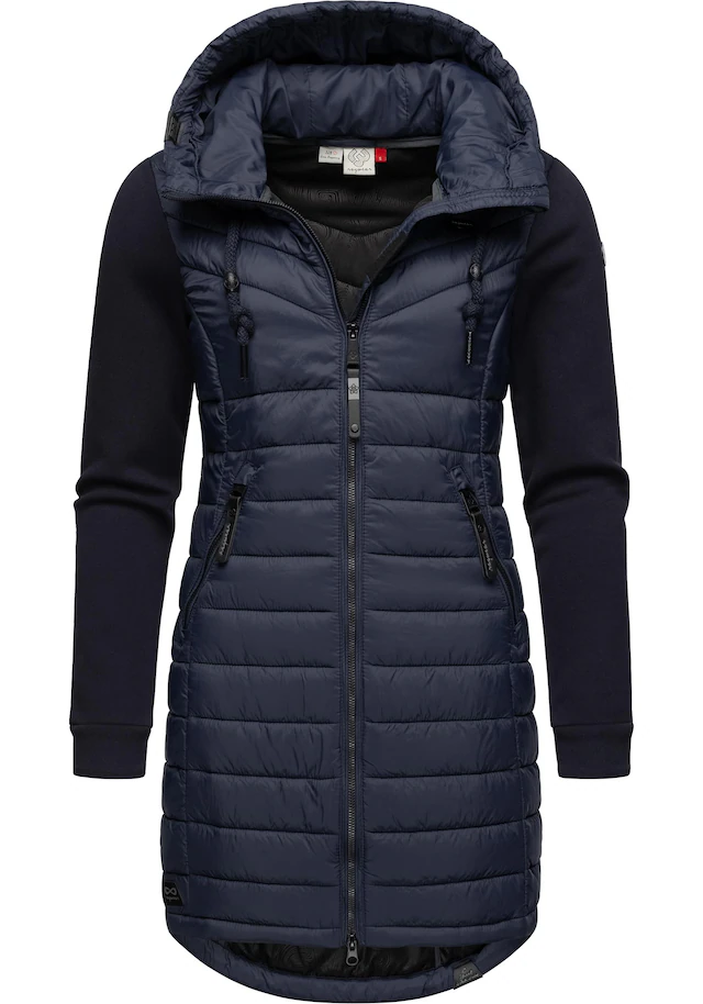 Ragwear Steppmantel »Lucinda Long II« Mantel aus modernem Materialmix mit Kapuze