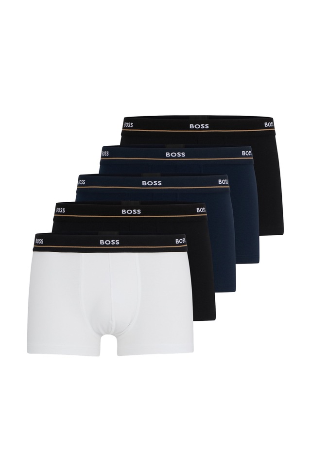 BOSS Trunk »Trunk 5P Essential« Packung, 5 Stk. mit modischem, teilweise kontrastfarbenen BOSS Logo-Elastikbund
