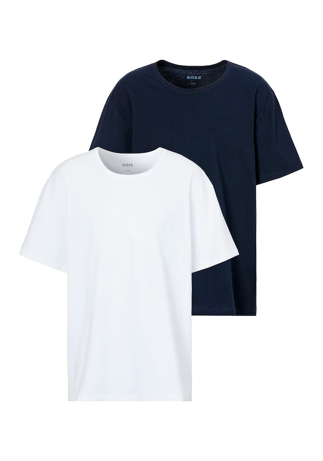 BOSS Rundhalsshirt »B-TShirtRN 2P Comfor« Packung, 2er-Pack, 2 Stk. mit tonalen Logo
