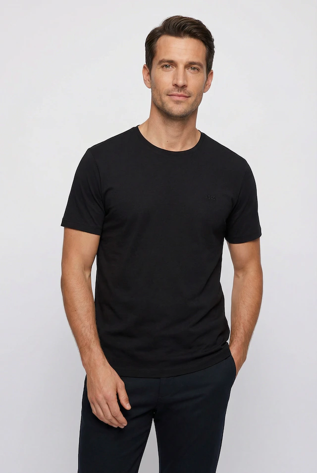 BOSS Rundhalsshirt »B-TShirtRN 2P Comfor« Packung, 2er-Pack, 2 Stk. mit tonalen Logo