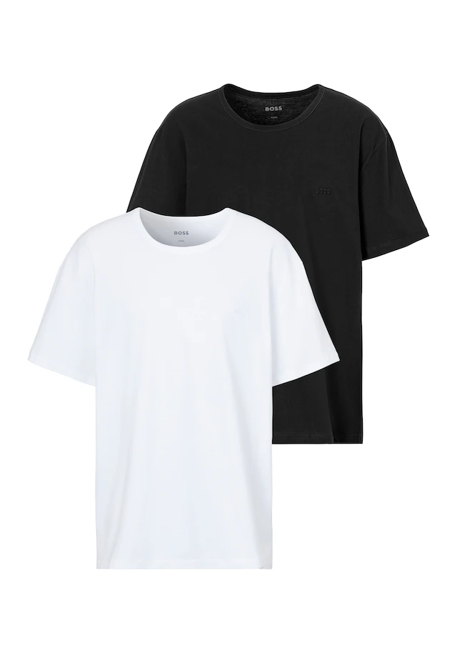 BOSS Rundhalsshirt »B-TShirtRN 2P Comfor« Packung, 2er-Pack, 2 Stk. mit tonalen Logo