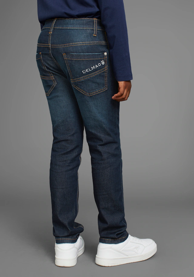 DELMAO Stretch-Jeans »Straight-fit Jeans für Jungen« elastisches Material, Used-Look-Waschung, niedrige Leibhöhe