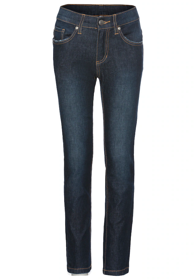 DELMAO Stretch-Jeans »Straight-fit Jeans für Jungen« elastisches Material, Used-Look-Waschung, niedrige Leibhöhe