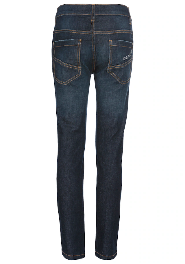 DELMAO Stretch-Jeans »Straight-fit Jeans für Jungen« elastisches Material, Used-Look-Waschung, niedrige Leibhöhe