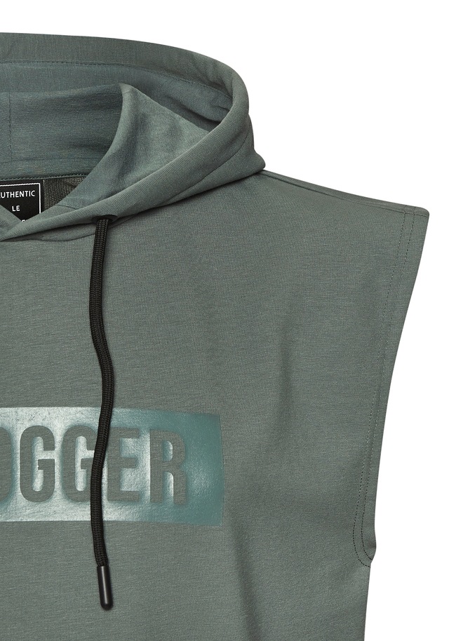 le jogger® Kapuzenpullover mit Druck und Kordelzug