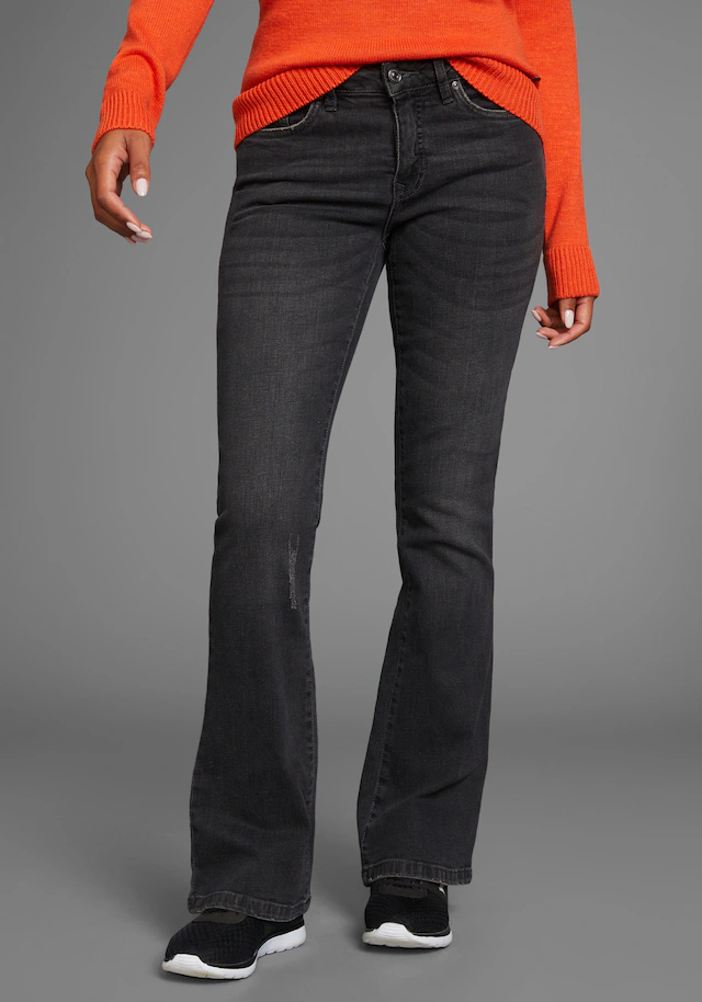 KangaROOS Bootcut-Jeans mit ausgestellter Beinform, aus Baumwolle und Elasthan