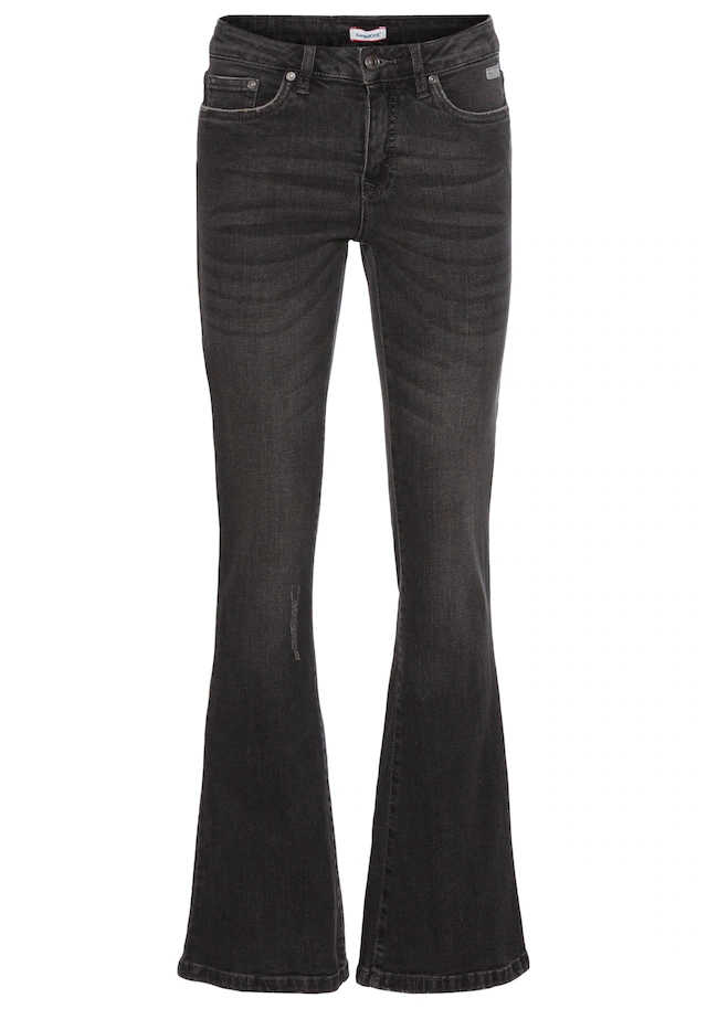 KangaROOS Bootcut-Jeans mit ausgestellter Beinform, aus Baumwolle und Elasthan