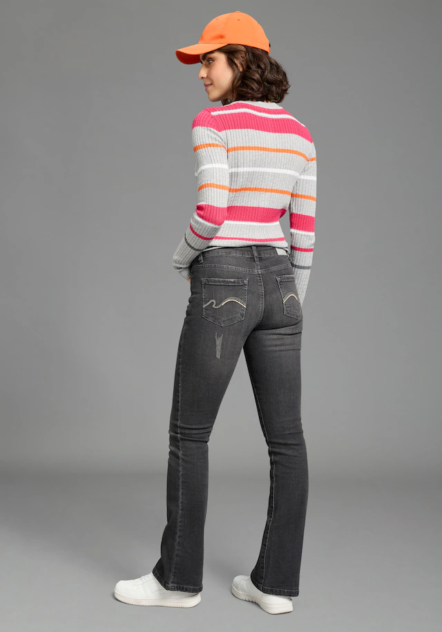 KangaROOS Bootcut-Jeans mit ausgestellter Beinform, aus Baumwolle und Elasthan
