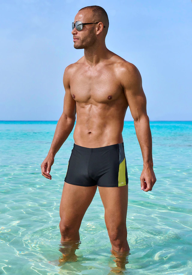 H.I.S Boxer-Badehose im Colorblocking-Design
