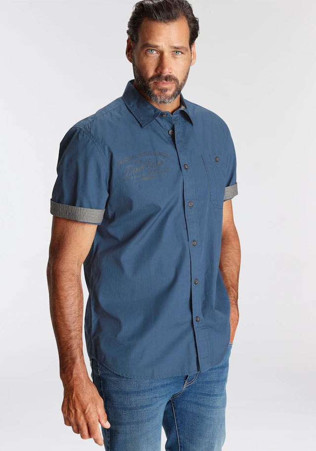 Man's World Kurzarmhemd mit kleinem Brustprint
