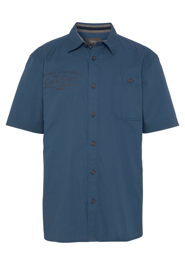 Man's World Kurzarmhemd mit kleinem Brustprint