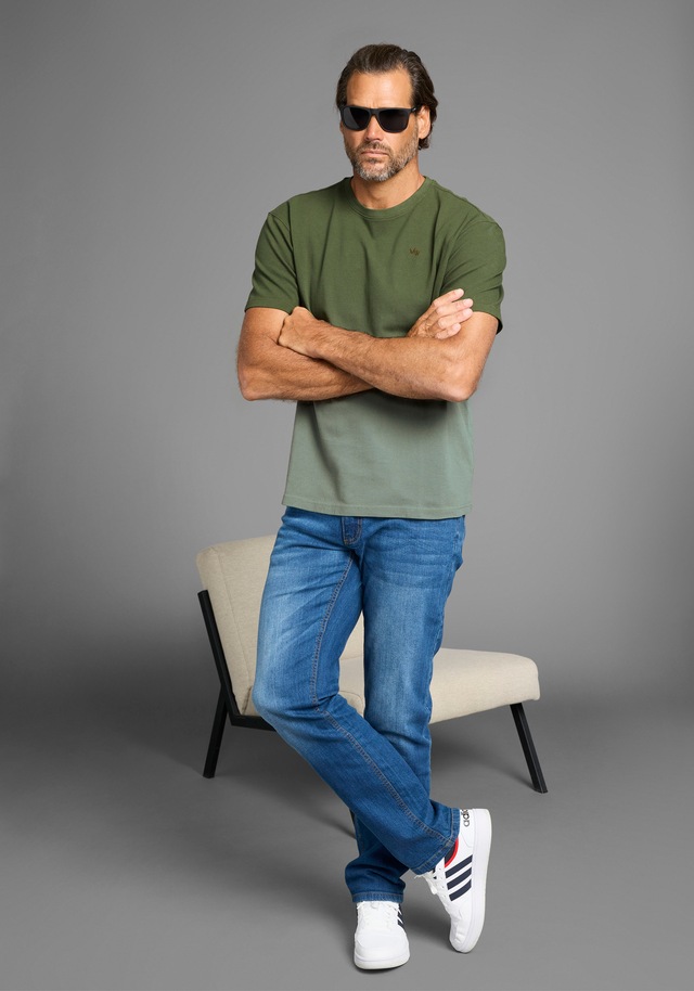 Man's World T-Shirt Kurzarm, Regular Fit, unifarben, Rundhalsausschnitt