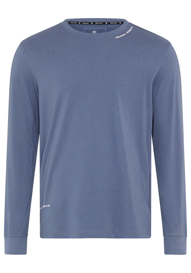 DELMAO Rundhalsshirt schmal geschnitten, mit Print, aus 100% Baumwolle