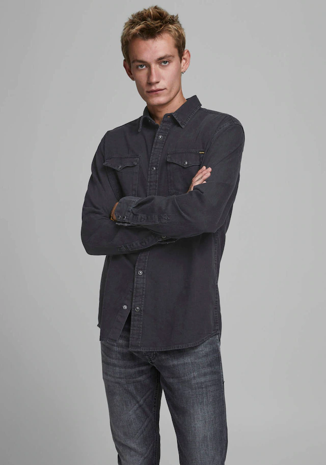 Jack & Jones Langarmhemd »JJESHERIDAN SHIRT L/S NOOS« mit angesetzter Brusttasche