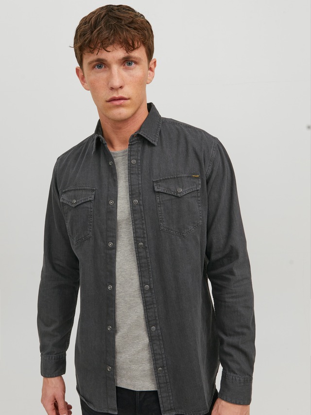 Jack & Jones Langarmhemd »JJESHERIDAN SHIRT L/S NOOS« mit angesetzter Brusttasche