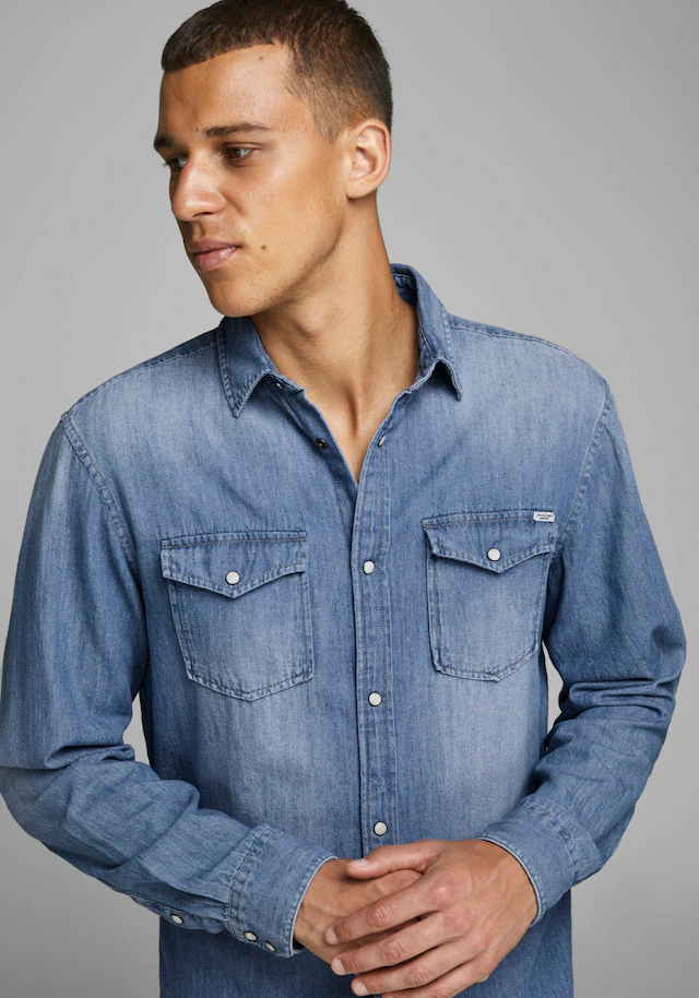 Jack & Jones Langarmhemd »JJESHERIDAN SHIRT L/S NOOS« mit angesetzter Brusttasche