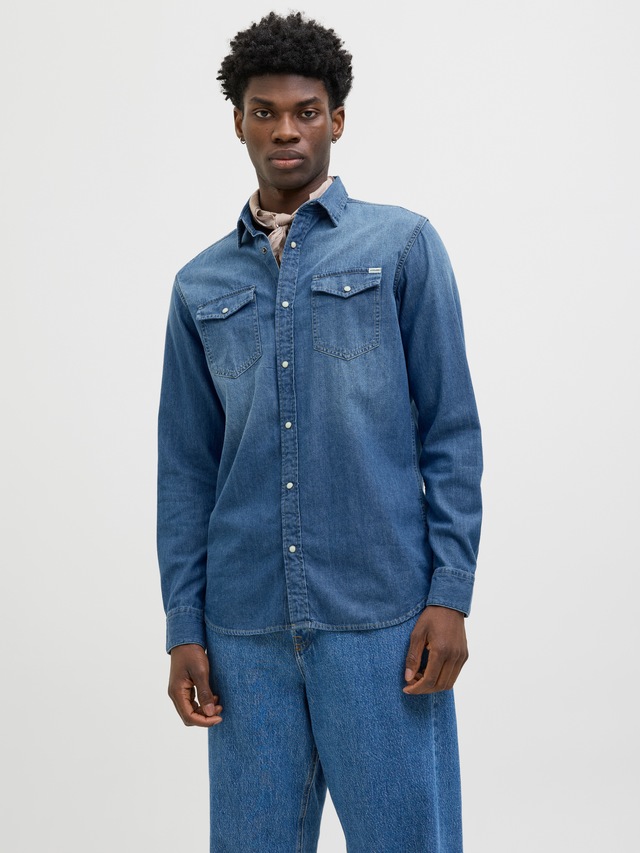 Jack & Jones Langarmhemd »JJESHERIDAN SHIRT L/S NOOS« mit angesetzter Brusttasche
