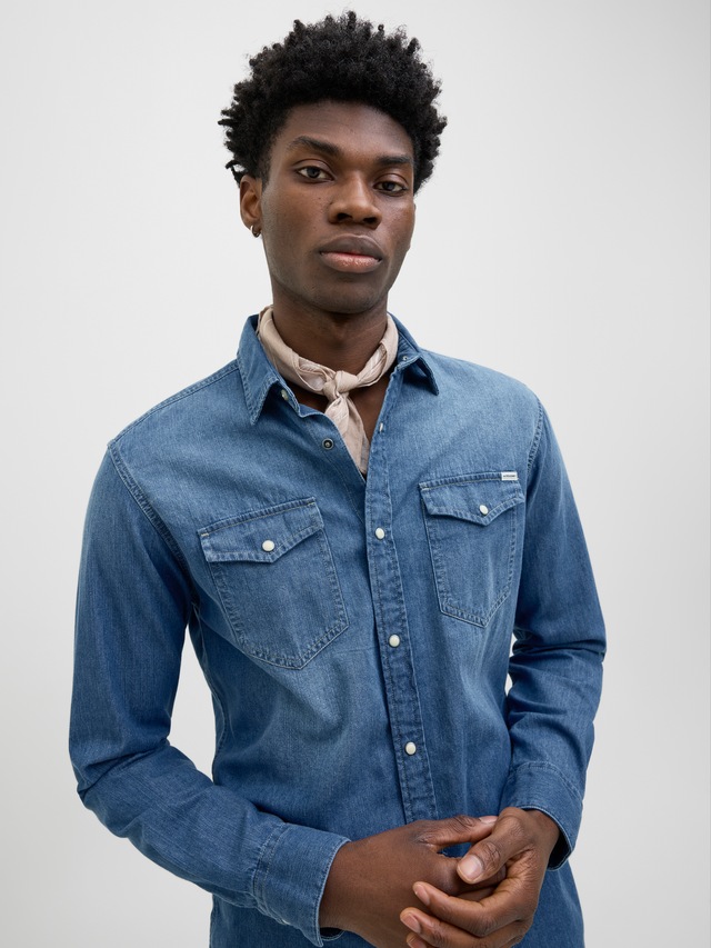 Jack & Jones Langarmhemd »JJESHERIDAN SHIRT L/S NOOS« mit angesetzter Brusttasche