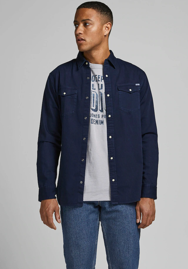 Jack & Jones Langarmhemd »JJESHERIDAN SHIRT L/S NOOS« mit angesetzter Brusttasche
