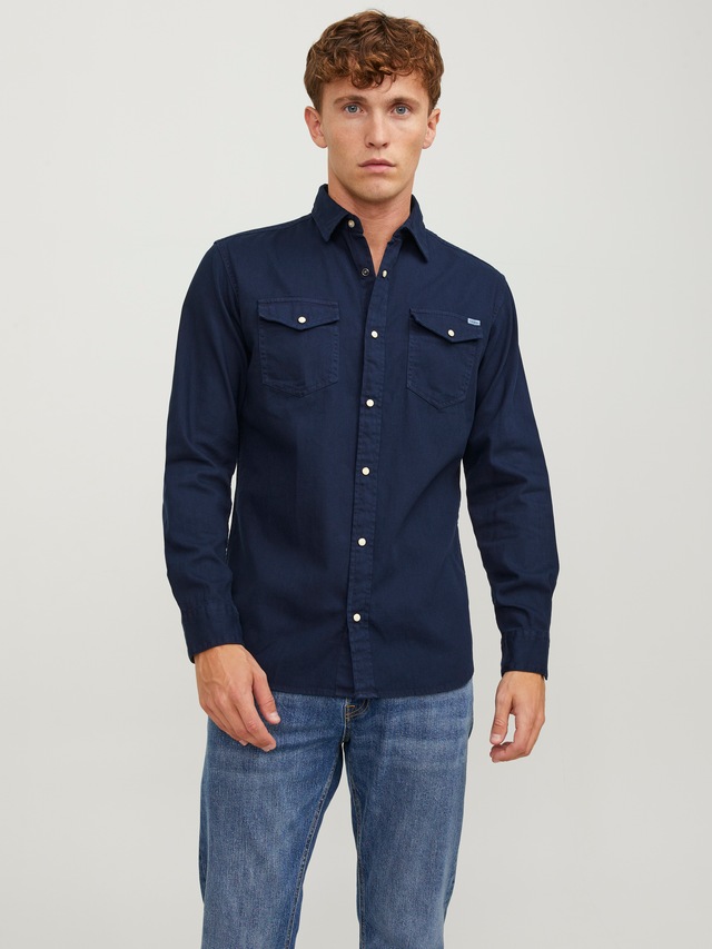 Jack & Jones Langarmhemd »JJESHERIDAN SHIRT L/S NOOS« mit angesetzter Brusttasche
