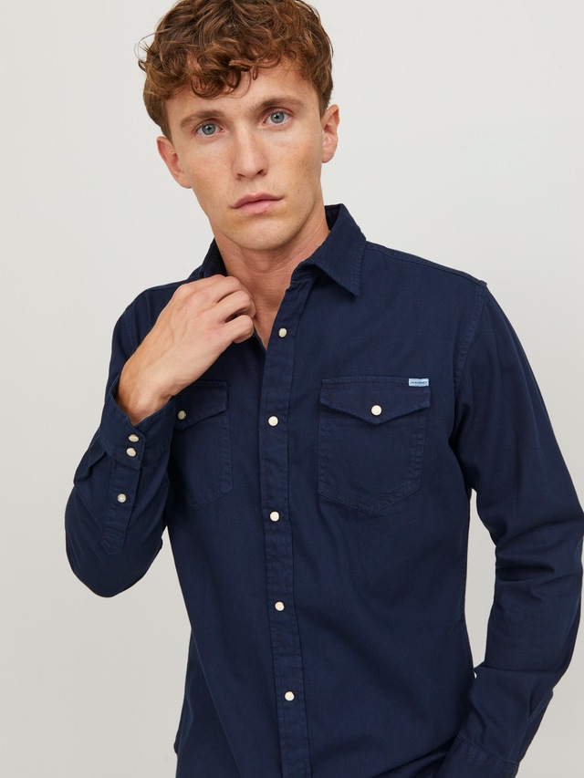 Jack & Jones Langarmhemd »JJESHERIDAN SHIRT L/S NOOS« mit angesetzter Brusttasche